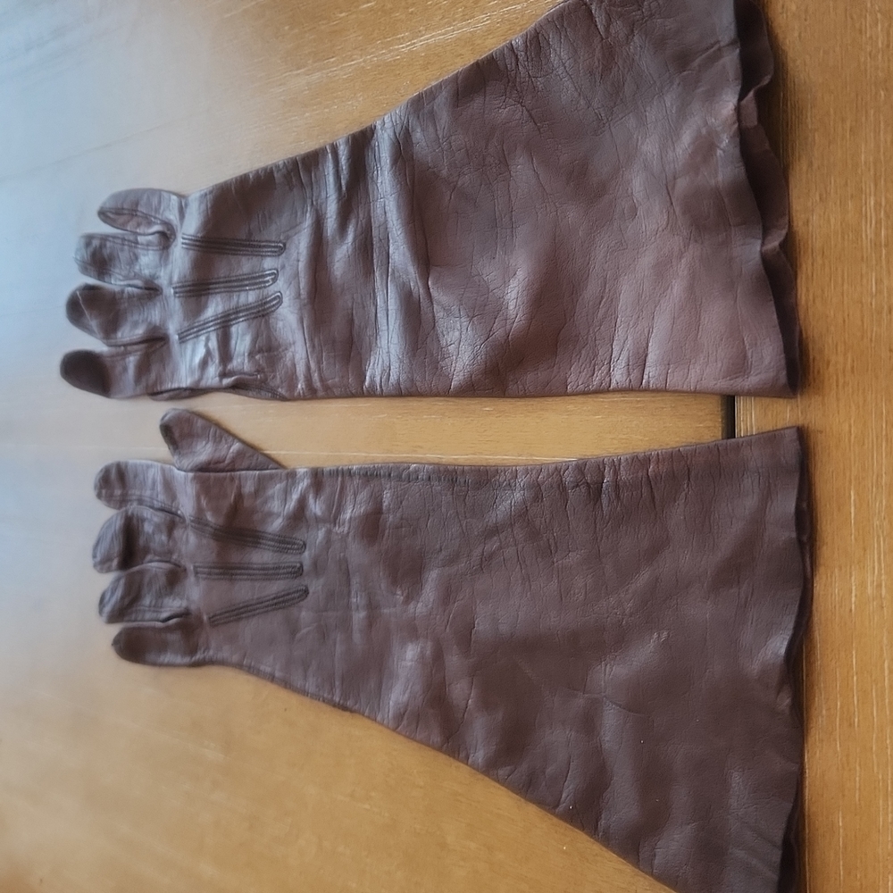 VINTAGE REAL KID LEATHER GLOVES.  MADE FOR A & S - Picture 8 of 12